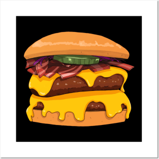 Double beef, double cheese, all the bacon burger Posters and Art